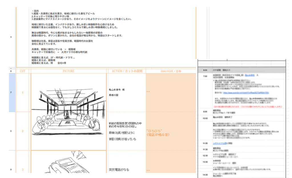 香盤表はただのスケジュールじゃない
